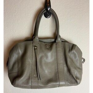 Tory Burch Womens Top Handle Bag Porcini Gray Leather Small Brody Satchel